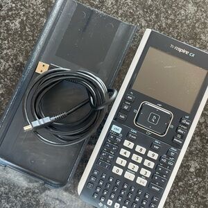TI-Nspire CX Graphing Calculator with Cable and Cover - Black and White